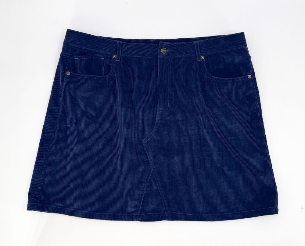 Frye and Co Skirt Womens 14 Blue Corduroy A-Line 5-Pocket Cotton Stretch